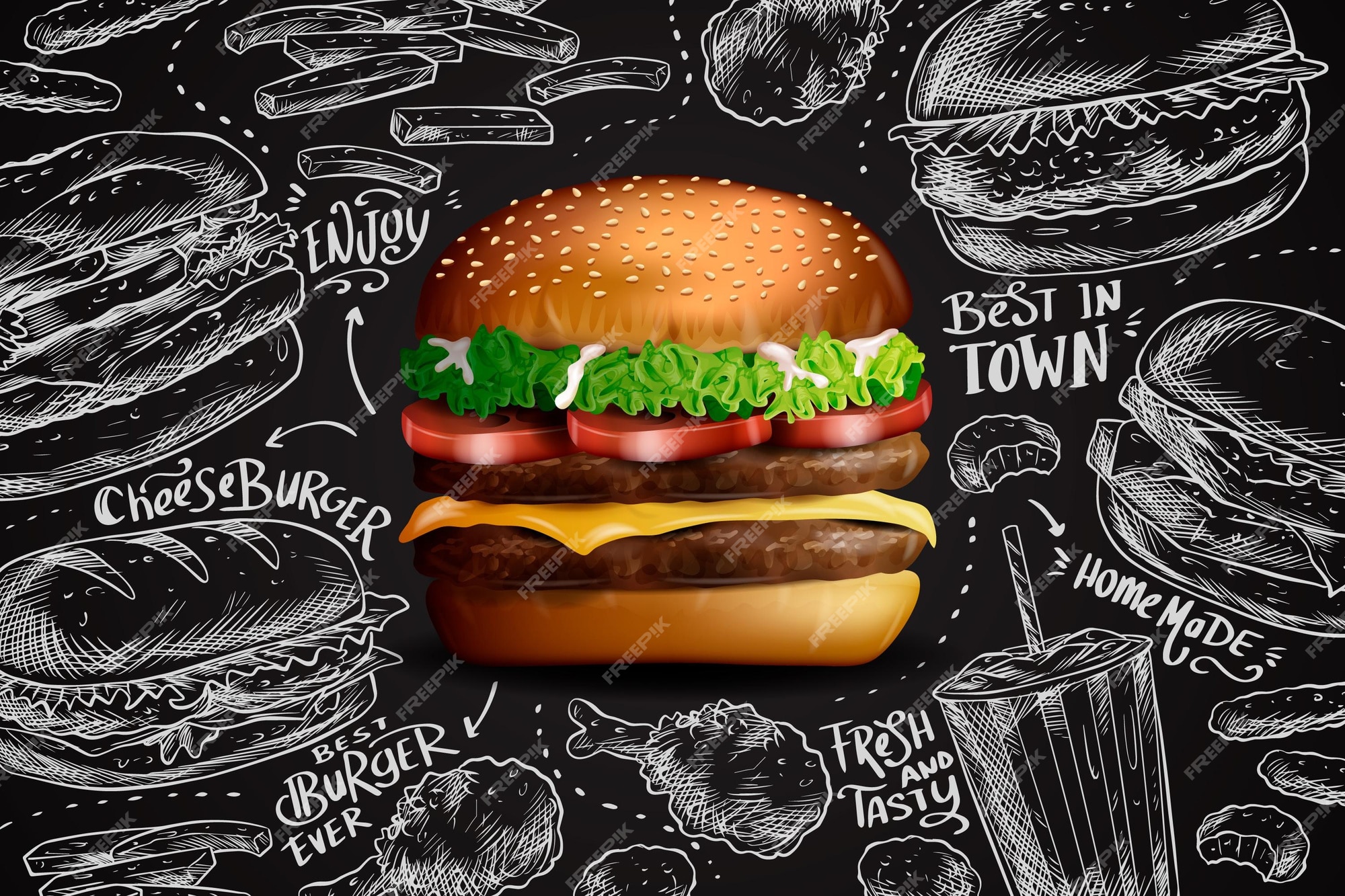 Burger Background Images - Free Download on Freepik