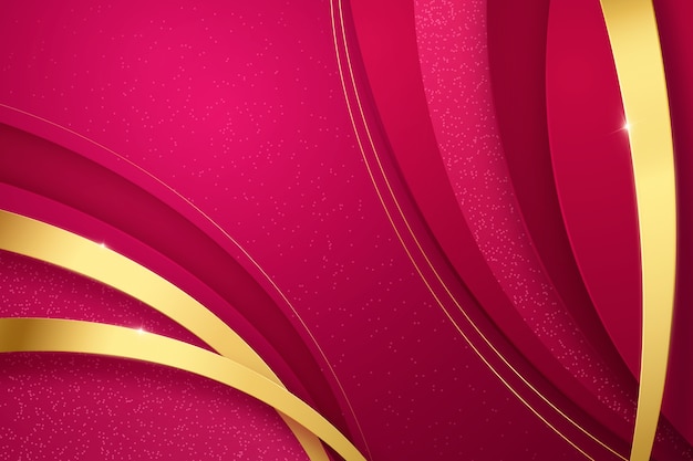 Free vector realistic burgundy and gold background