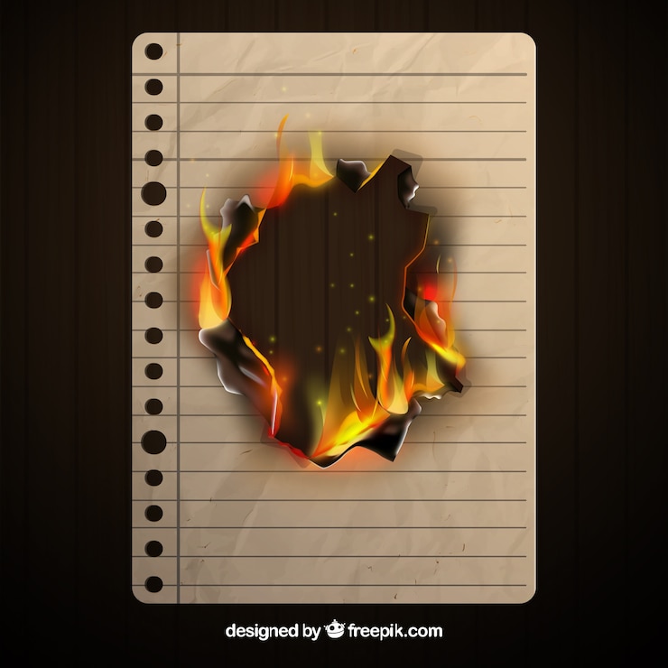 Free Vector realistic burned paper texture