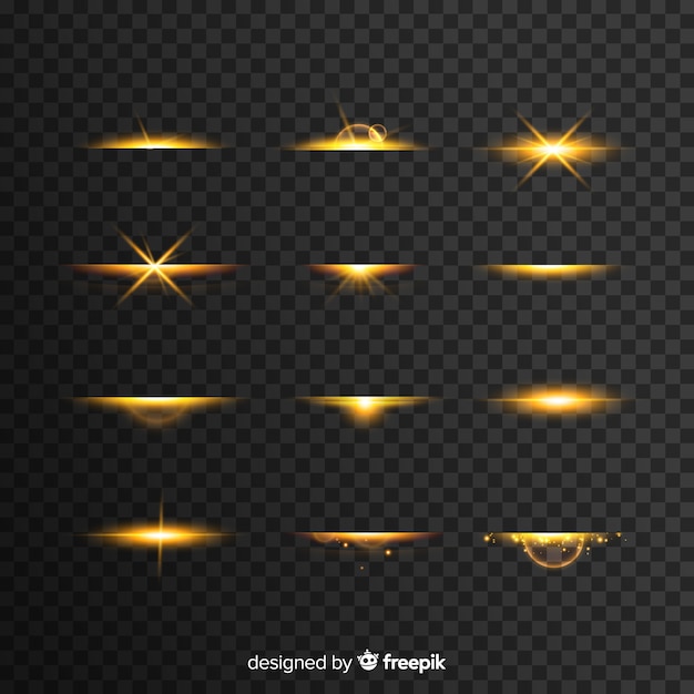 Free vector realistic burst of light collectio