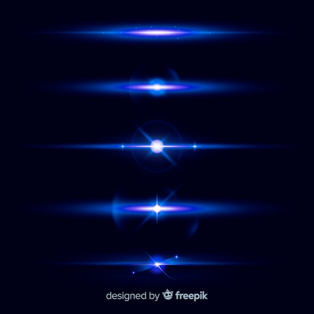 Free vector realistic burst of light collectio