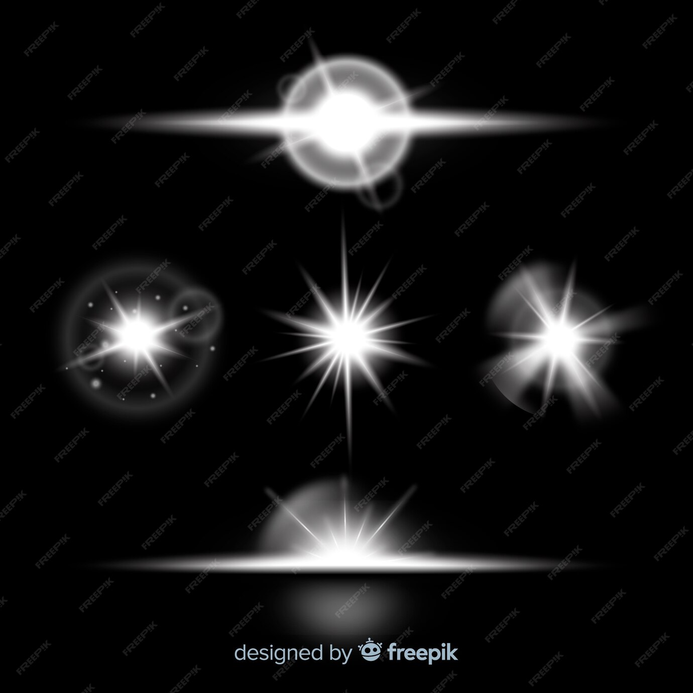 Free Vector | Realistic burst of light collectio