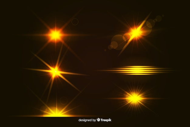 Free vector realistic burst of light collectio