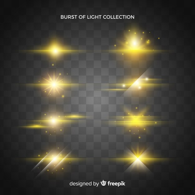 Realistic burst of light collectio