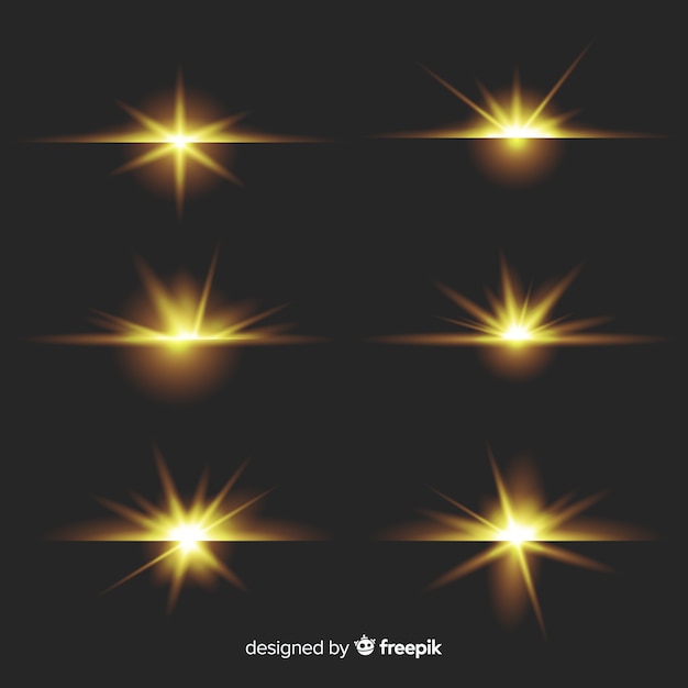 Free vector realistic burst of light collectio