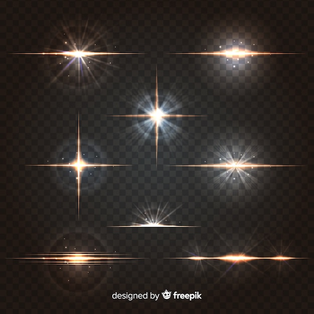 Free vector realistic burst of light collection