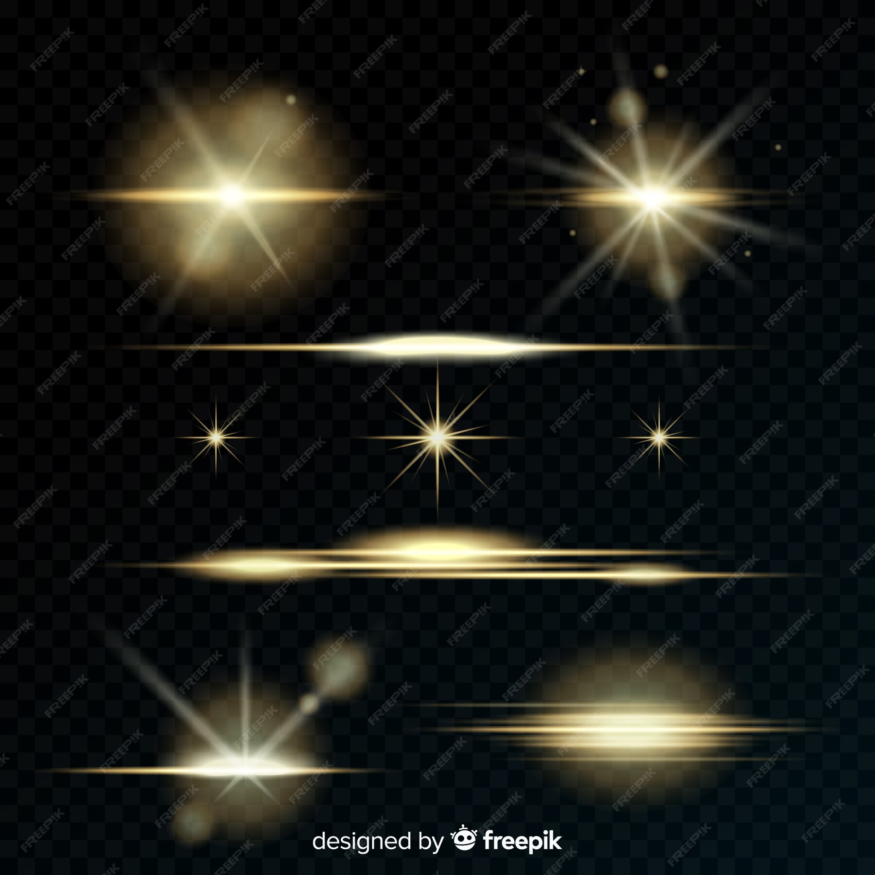 Free Vector | Realistic burst of light collection