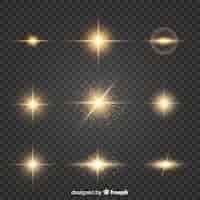 Free vector realistic burst of light collection