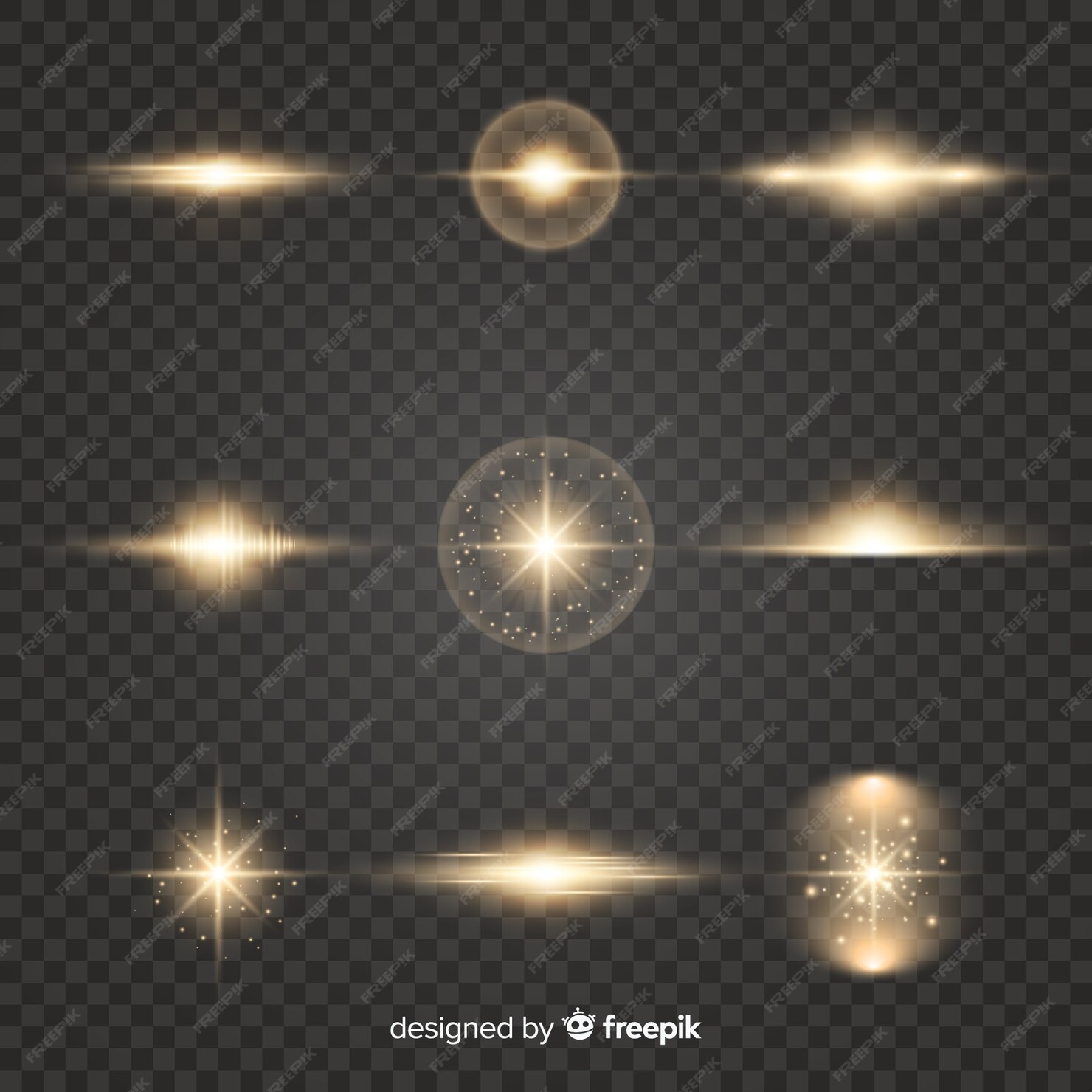 Free Vector | Realistic burst of light collection