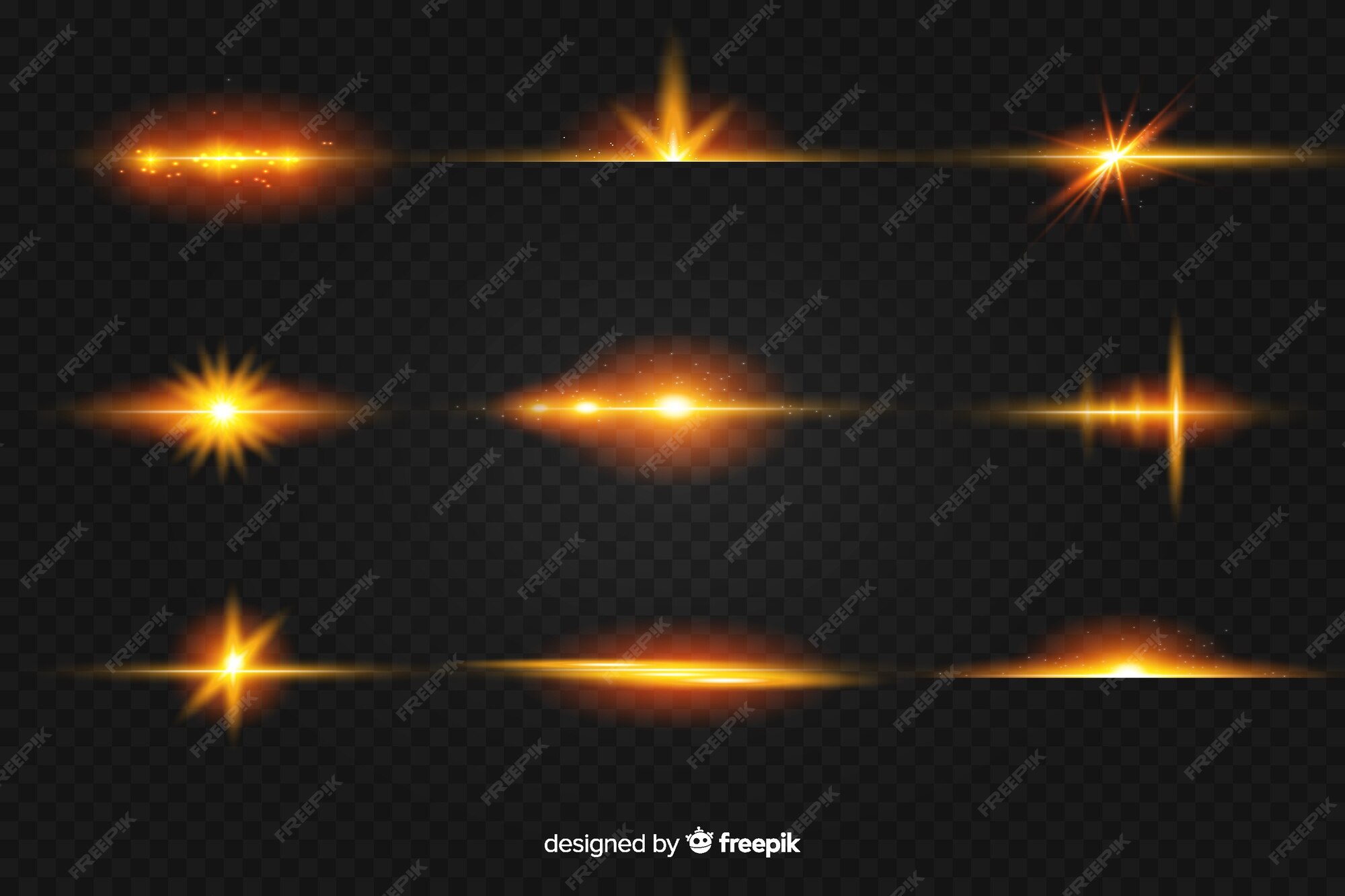 Free Vector | Realistic burst of light collection