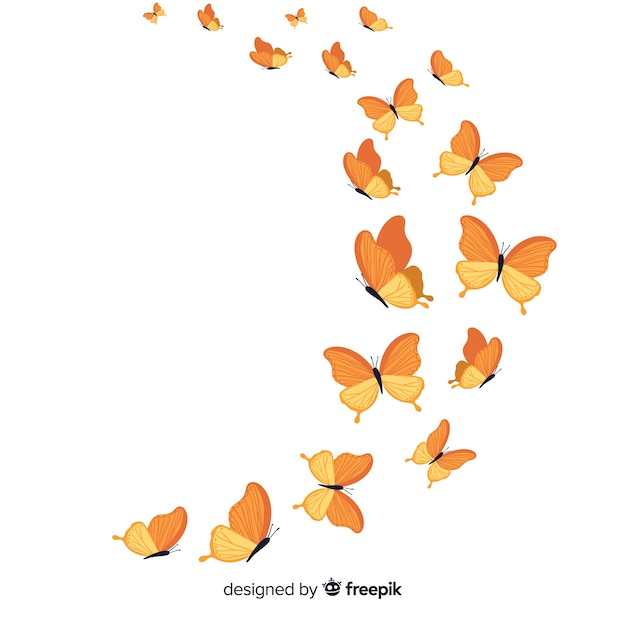 Realistic butterflies flying illustration
