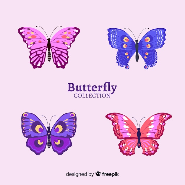 Free vector realistic butterfly collection