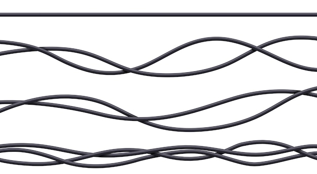 Free vector realistic cables set flexible electrical wires