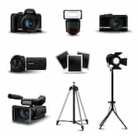 Free vector realistic camera icons