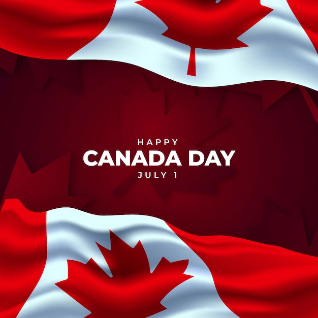 Realistic canada day background