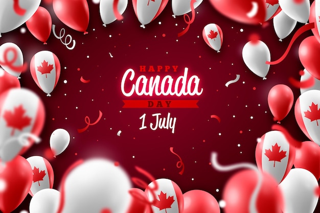 Free vector realistic canada day background