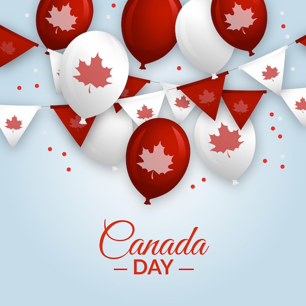 Бесплатное векторное изображение Реалистичные канады день шары фон