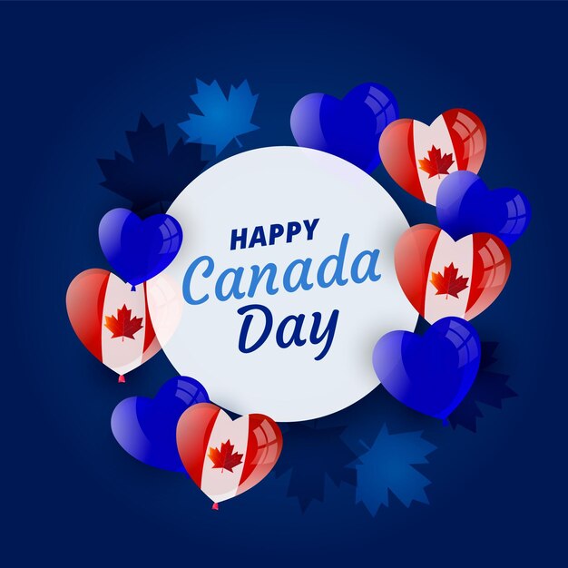 Realistic canada day balloons background