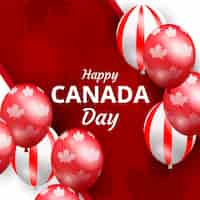 Free vector realistic canada day balloons background
