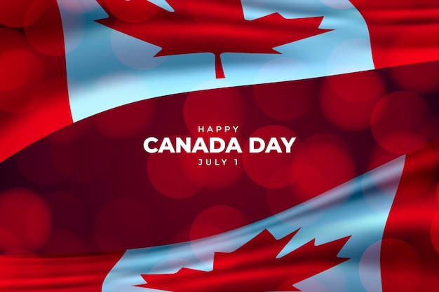 Realistic canada day concept