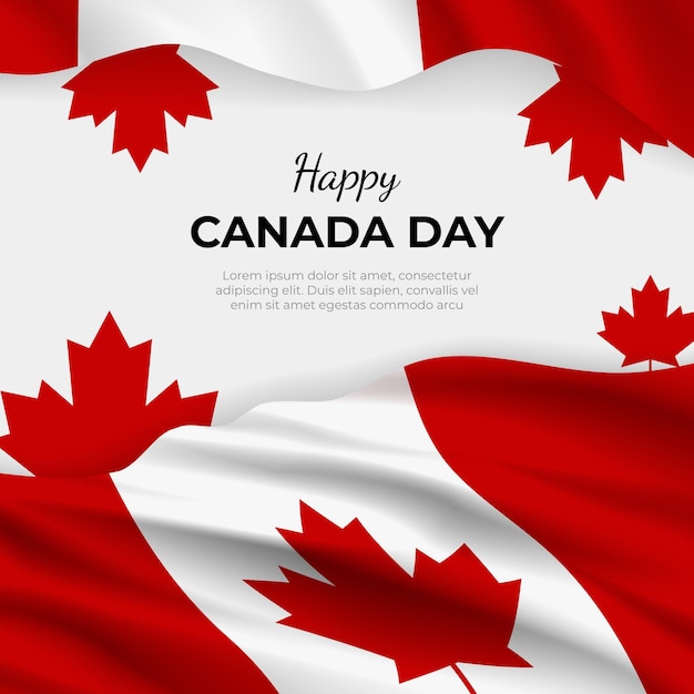 Realistic canada day illustration