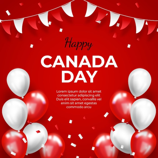 Free vector realistic canada day illustration