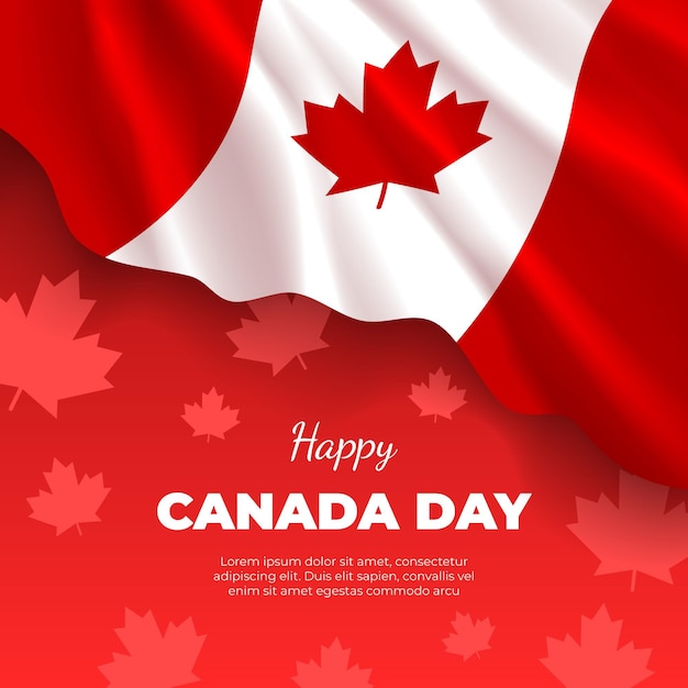 Free vector realistic canada day illustration