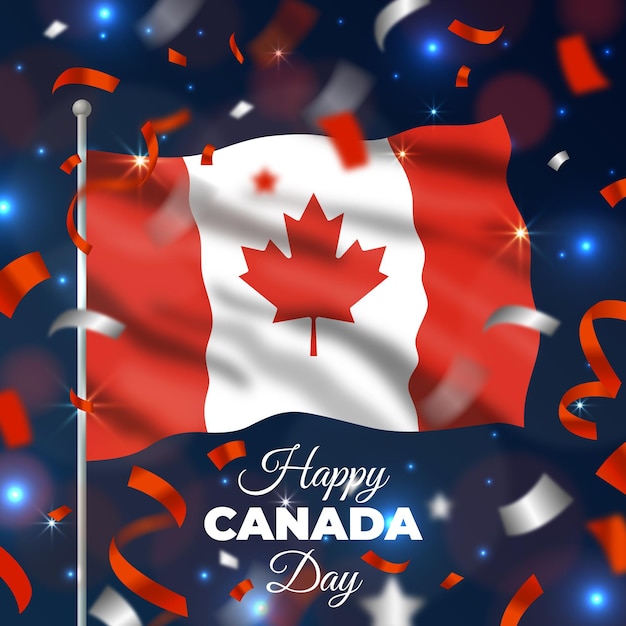 Free vector realistic canada day theme