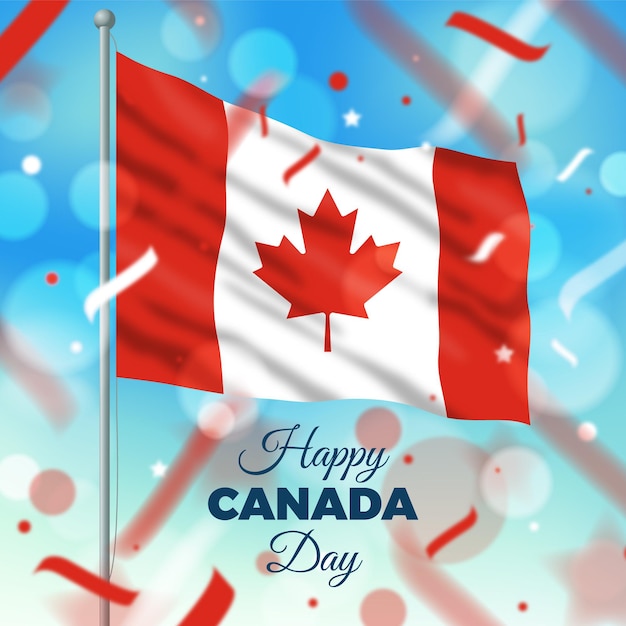 Free vector realistic canada day