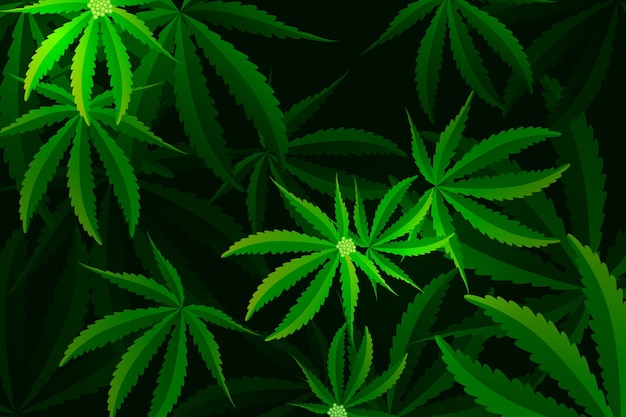 リアルな大麻の葉の背景