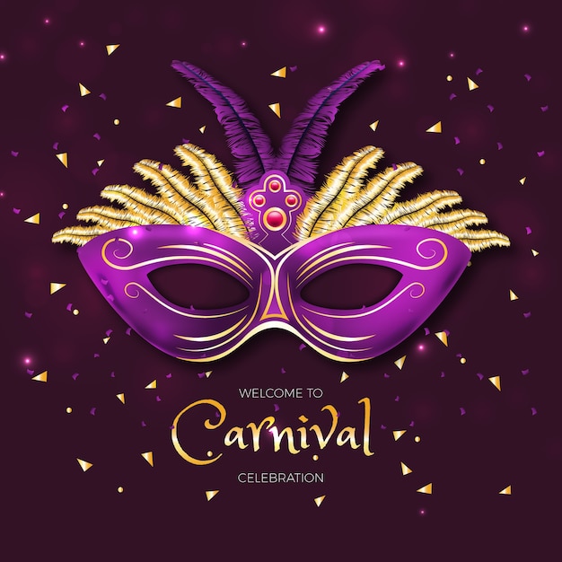 Free vector realistic carnival concept with mask