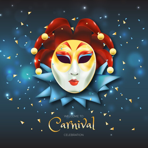 Realistic carnival concept with mask