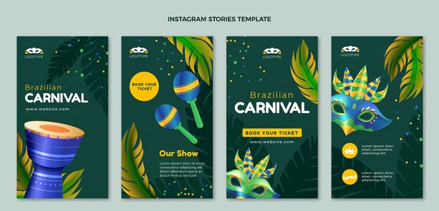Коллекция реалистичных карнавальных историй instagram