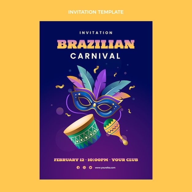 Realistic carnival invitation template