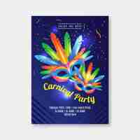 Free vector realistic carnival party flyer template