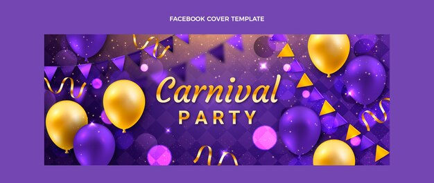 Realistic carnival social media cover template