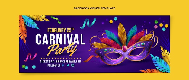 realistic carnival social media cover template