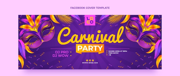 Realistic carnival social media cover template