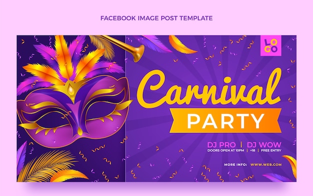 Free vector realistic carnival social media post template