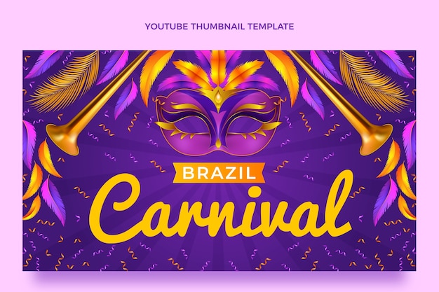 Free vector realistic carnival youtube thumbnail