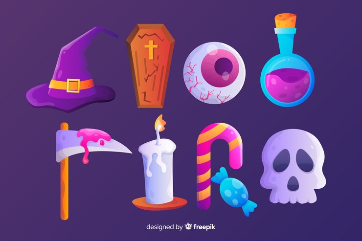मुफ़्त वेक्टर realistic cartoon halloween element collection