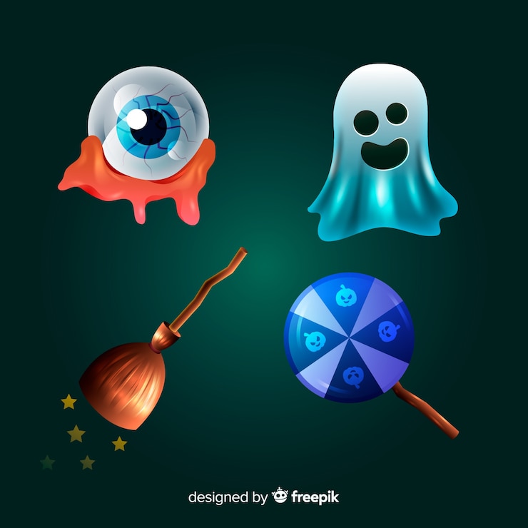 मुफ़्त वेक्टर realistic cartoon halloween element collection