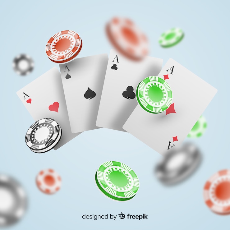 Free Vector realistic casino chips and cards falling background