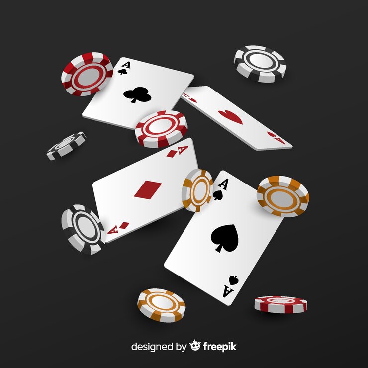 Free Vector realistic casino chips and cards falling