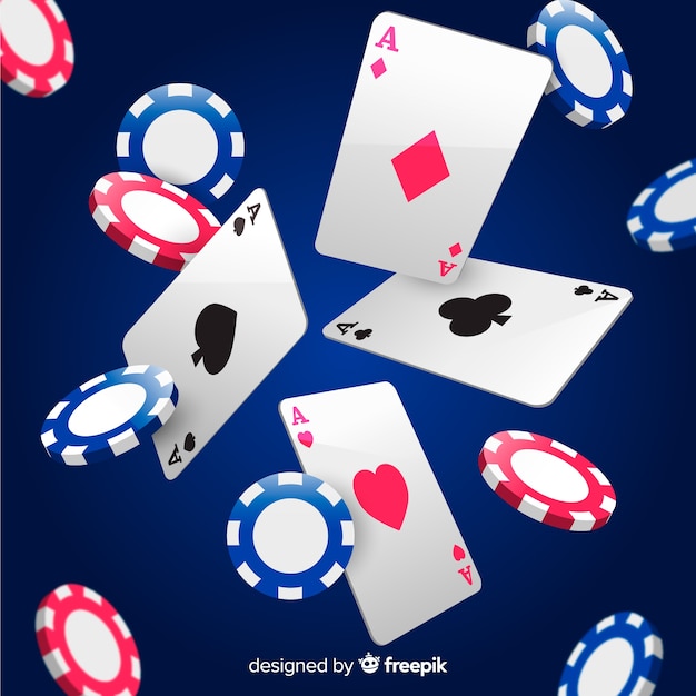 Free vector realistic casino chips and cards falling