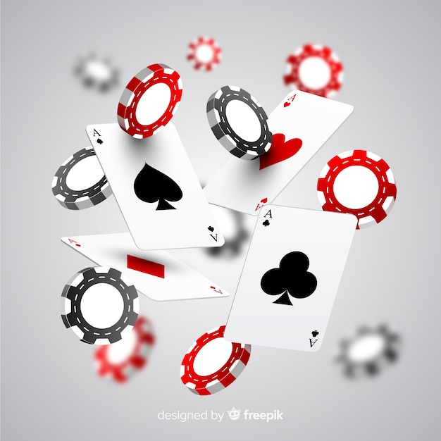 Free vector realistic casino chips and cards falling