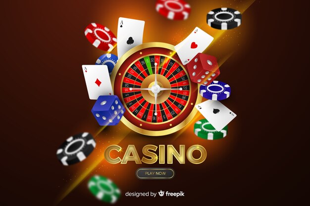 Realistic casino elements background