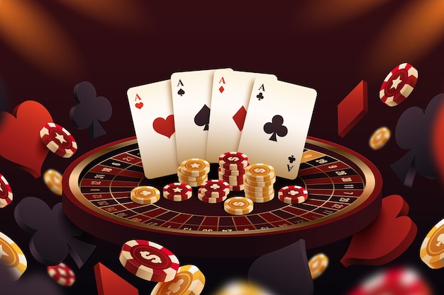 Realistic casino gambling illustration