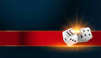 Free vector realistic casino poker dice banner with text space