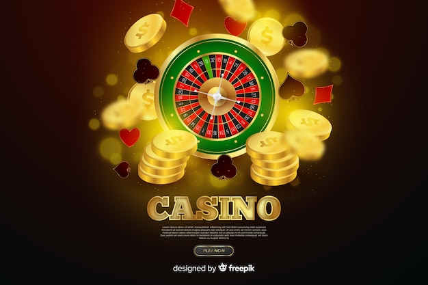 Realistic casino roulette background